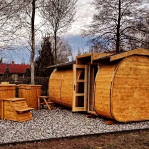 Sauna owal z bocznym wejściem 500 cm