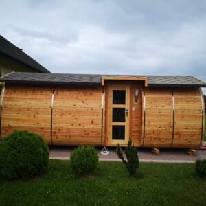 Sauna owal z bocznym wejściem 600 cm